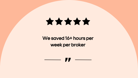 We saved 16+ hours per week per broker