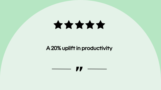 A 20% uplift in productivity